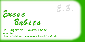 emese babits business card